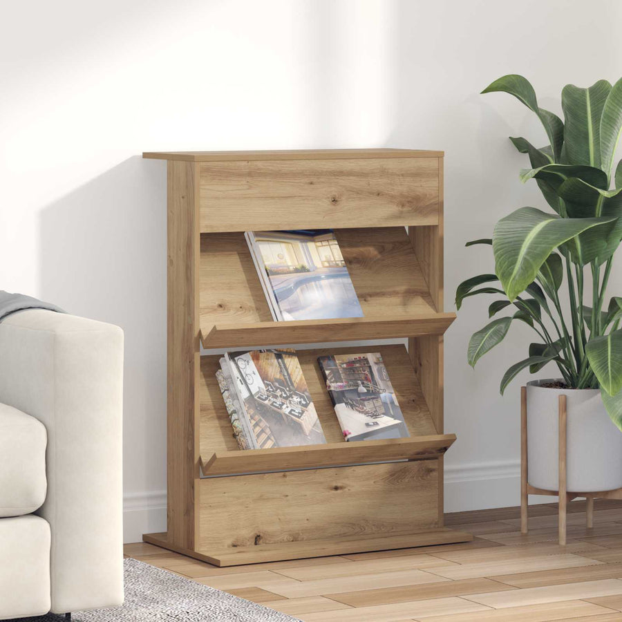 Tijdschrift Rek Artisan Eiken 70 x 41 x 96 cm Bewerkt hout