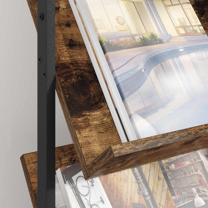 Tijdschrift Rek 68 X 40 X 123.5 Cm Bewerkt Hout Gerookt eiken