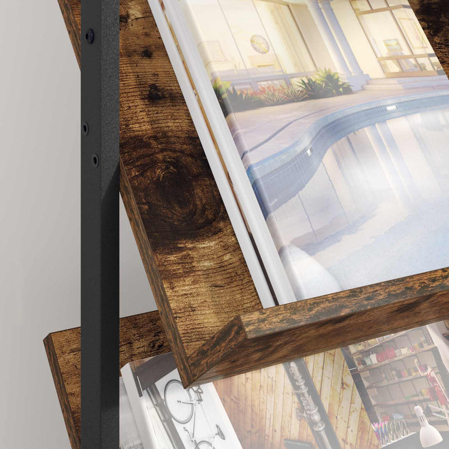Tijdschrift Rek 68 X 40 X 123.5 Cm Bewerkt Hout Gerookt eiken
