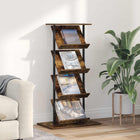 Tijdschriftrek bewerkt hout gerookt eiken 68x40x123.5 cm
