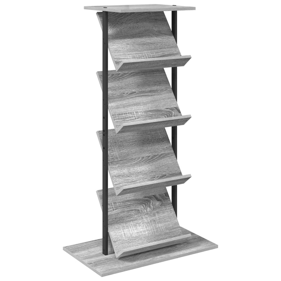 Tijdschrift Rek 68 X 40 X 123.5 Cm Bewerkt Hout Grijs sonoma
