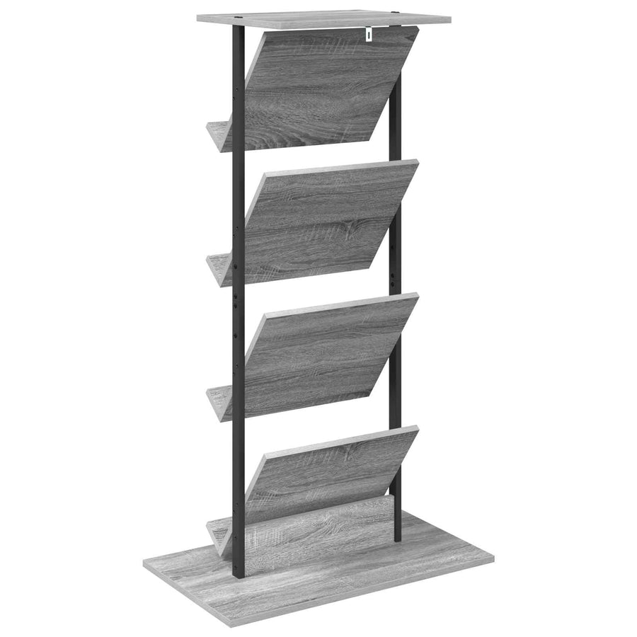 Tijdschrift Rek 68 X 40 X 123.5 Cm Bewerkt Hout Grijs sonoma