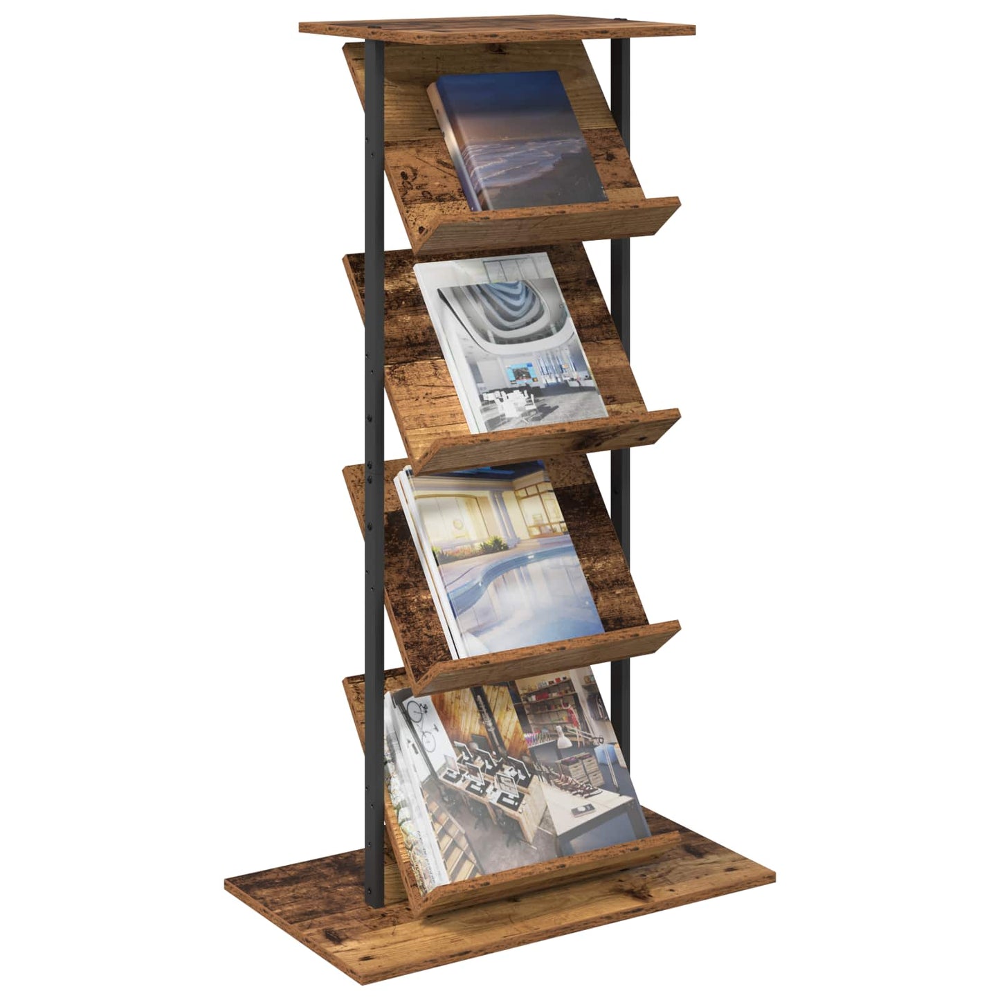 Tijdschrift Rek Oudhout 68 X 40 X 123.5 Cm Bewerkt Hout Oud hout
