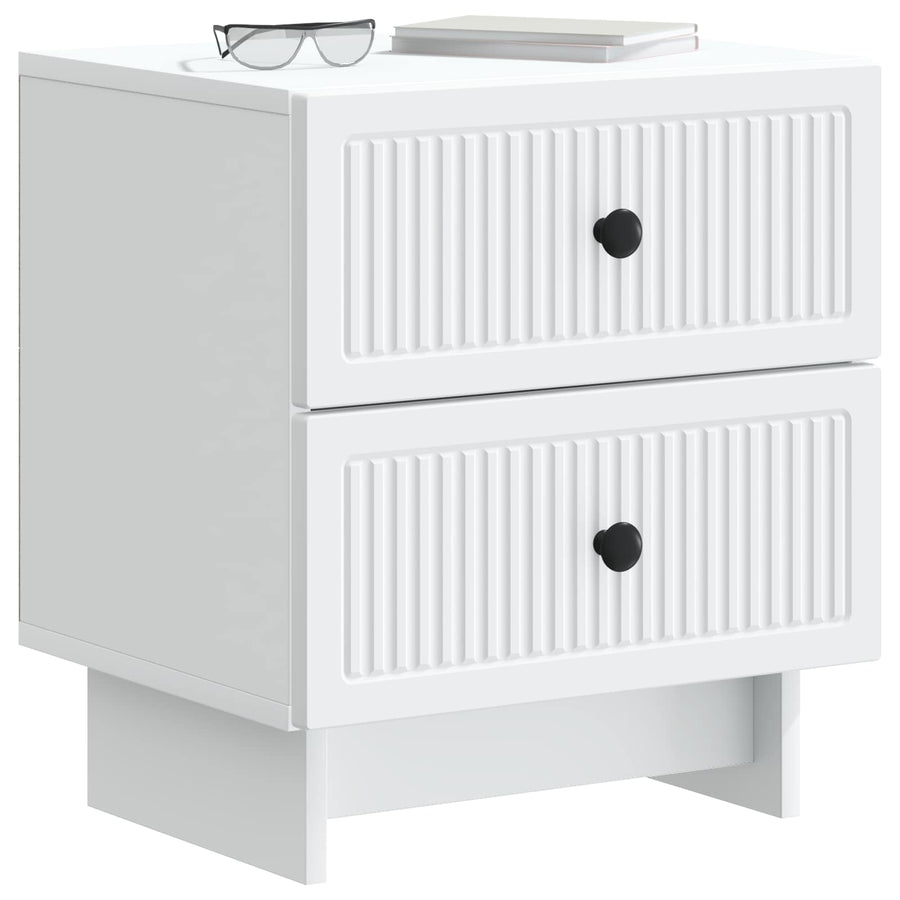 Nachtkastje met lade Wit 43 x 34,5 x 47,5 cm Bewerkt hout