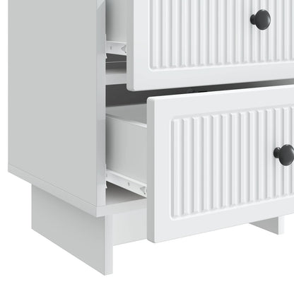 Nachtkastje met lade 2 pcs Wit 43 x 34,5 x 47,5 cm Bewerkt hout