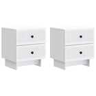 Nachtkastje 2 stuks wit 43x34,5x47,5 cm bewerkt hout