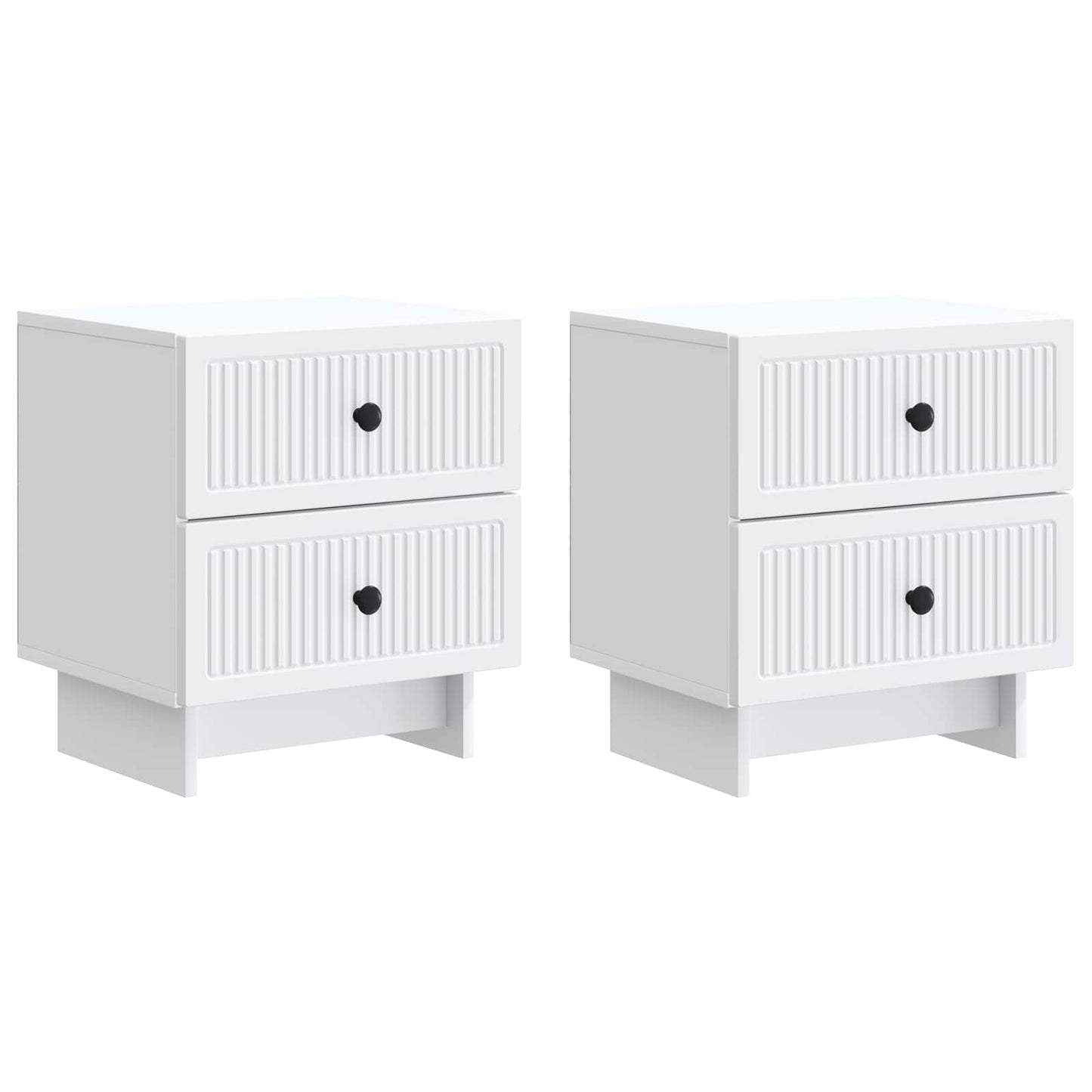 Nachtkastje met lade 2 pcs Wit 43 x 34,5 x 47,5 cm Bewerkt hout