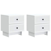 Nachtkastje 2 stuks wit 43x34,5x47,5 cm bewerkt hout