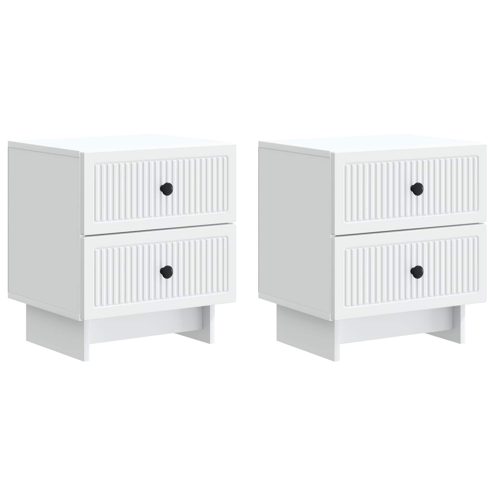 Nachtkastje met lade 2 pcs Wit 43 x 34,5 x 47,5 cm Bewerkt hout