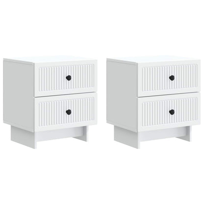 Nachtkastje met lade 2 pcs Wit 43 x 34,5 x 47,5 cm Bewerkt hout