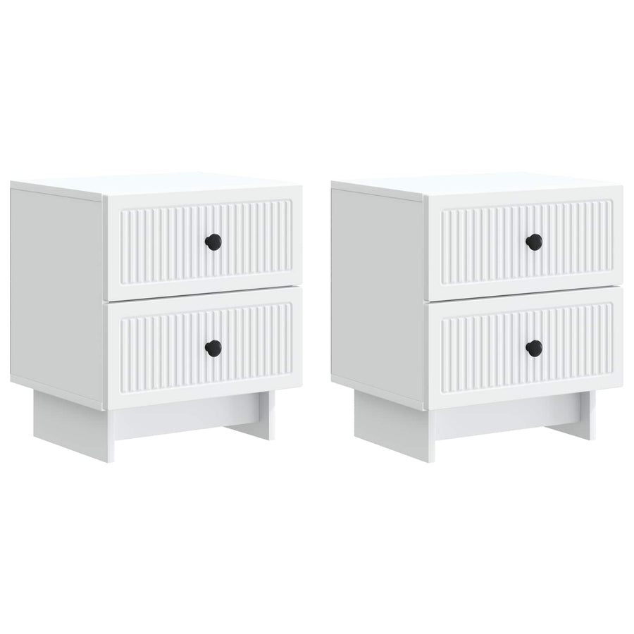 Nachtkastje met lade 2 pcs Wit 43 x 34,5 x 47,5 cm Bewerkt hout