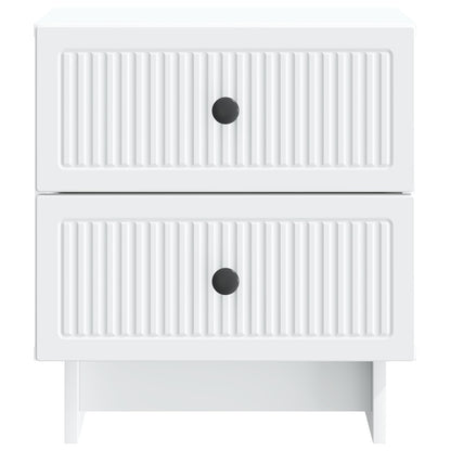 Nachtkastje met lade 2 pcs Wit 43 x 34,5 x 47,5 cm Bewerkt hout