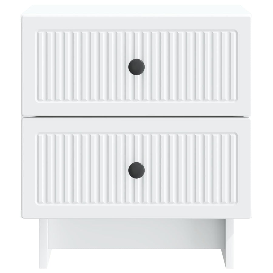 Nachtkastje met lade 2 pcs Wit 43 x 34,5 x 47,5 cm Bewerkt hout