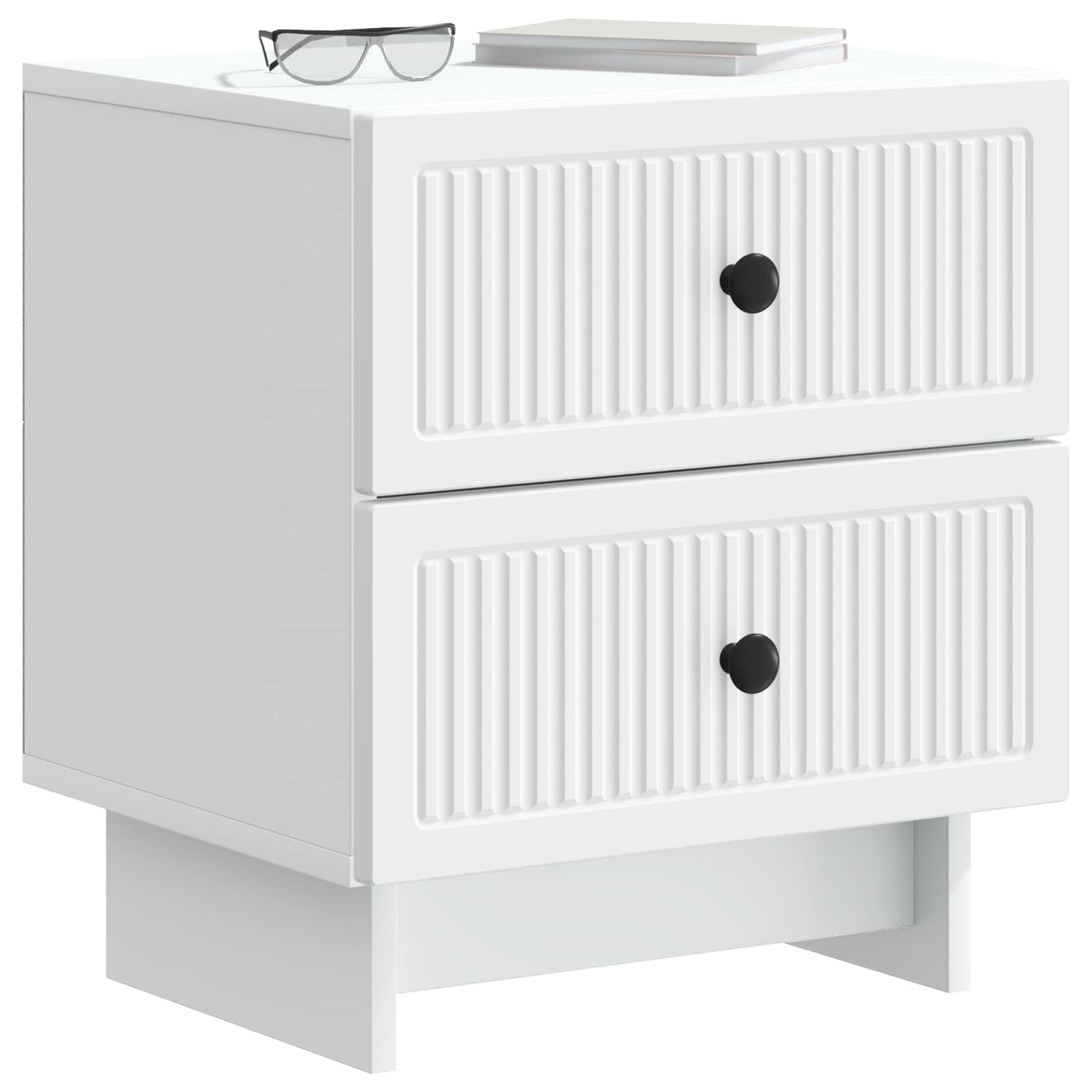Nachtkastje met lade 2 pcs Wit 43 x 34,5 x 47,5 cm Bewerkt hout