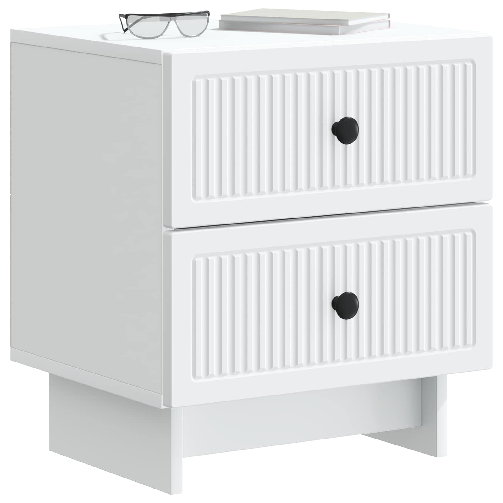 Nachtkastje met lade 2 pcs Wit 43 x 34,5 x 47,5 cm Bewerkt hout