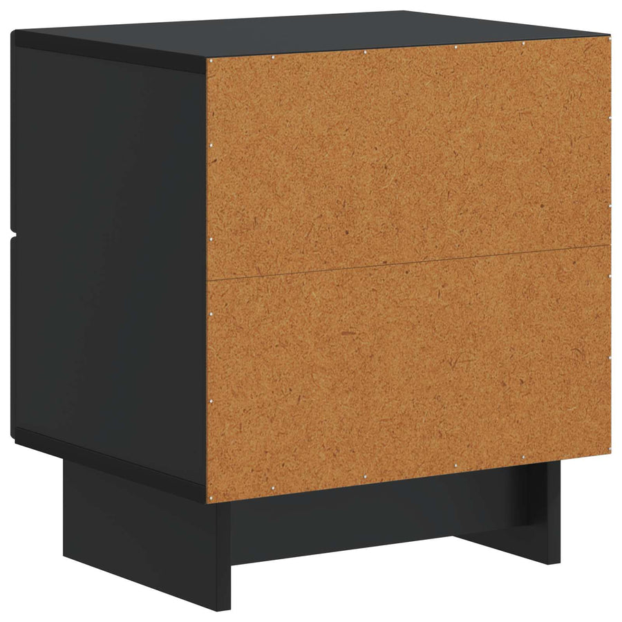 Nachtkastje met lade Zwart 43 x 34,5 x 47,5 cm Bewerkt hout