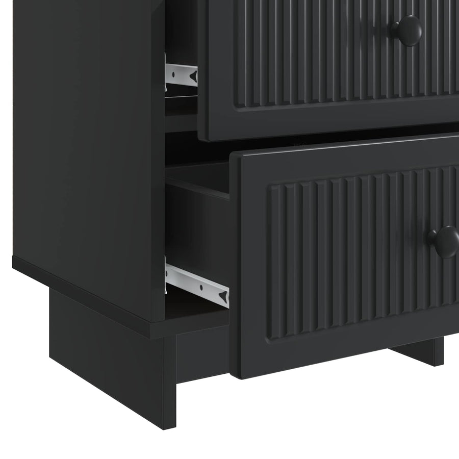 Nachtkastje 2 pcs Zwart 43 x 34,5 x 47,5 cm Bewerkt hout