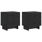 Nachtkastje 43x34,5x47,5 cm bewerkt hout zwart set 2
