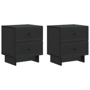 Nachtkastje 43x34,5x47,5 cm bewerkt hout zwart set 2