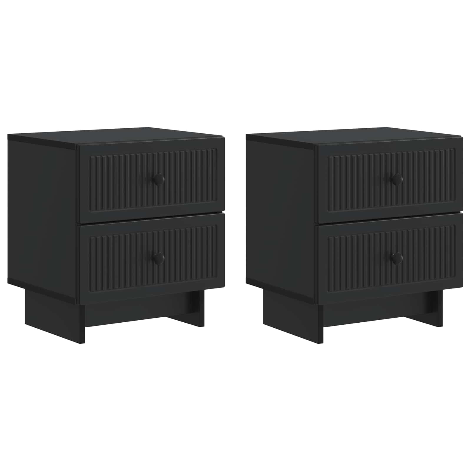Nachtkastje 2 pcs Zwart 43 x 34,5 x 47,5 cm Bewerkt hout