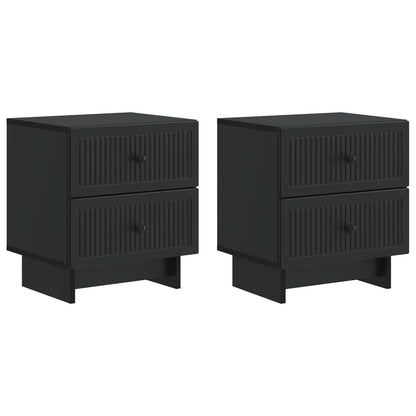 Nachtkastje 2 pcs Zwart 43 x 34,5 x 47,5 cm Bewerkt hout