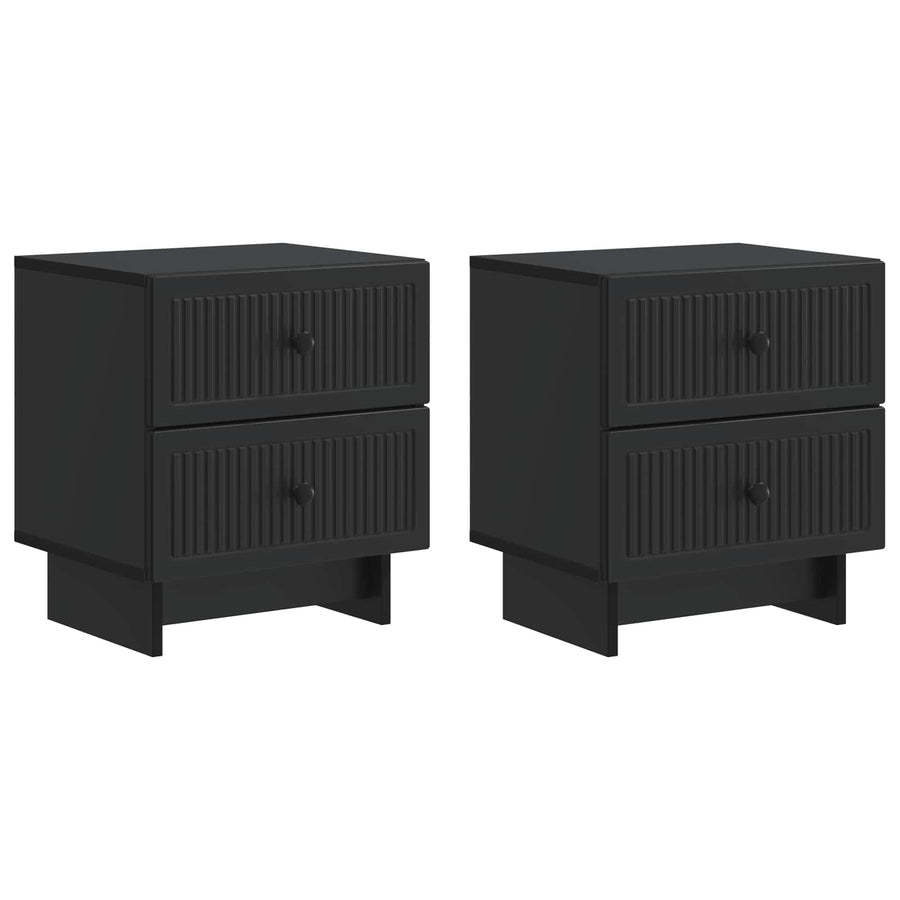Nachtkastje 2 pcs Zwart 43 x 34,5 x 47,5 cm Bewerkt hout