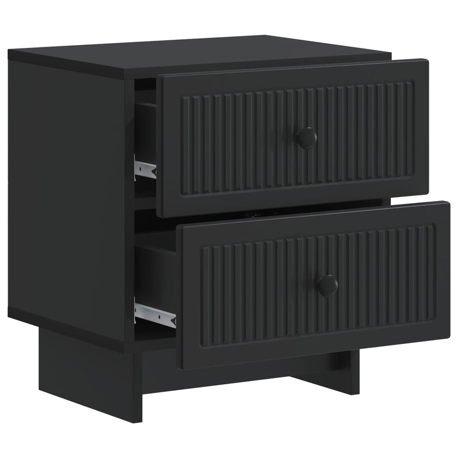 Nachtkastje 2 pcs Zwart 43 x 34,5 x 47,5 cm Bewerkt hout