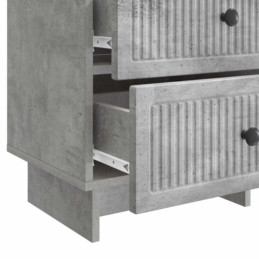 Nachtkastje 2 pcs Betongrijs 43 x 34,5 x 47,5 cm Bewerkt hout