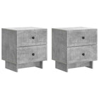 Nachtkastje 2 stuks betongrijs 43x34,5x47,5 cm bewerkt hout