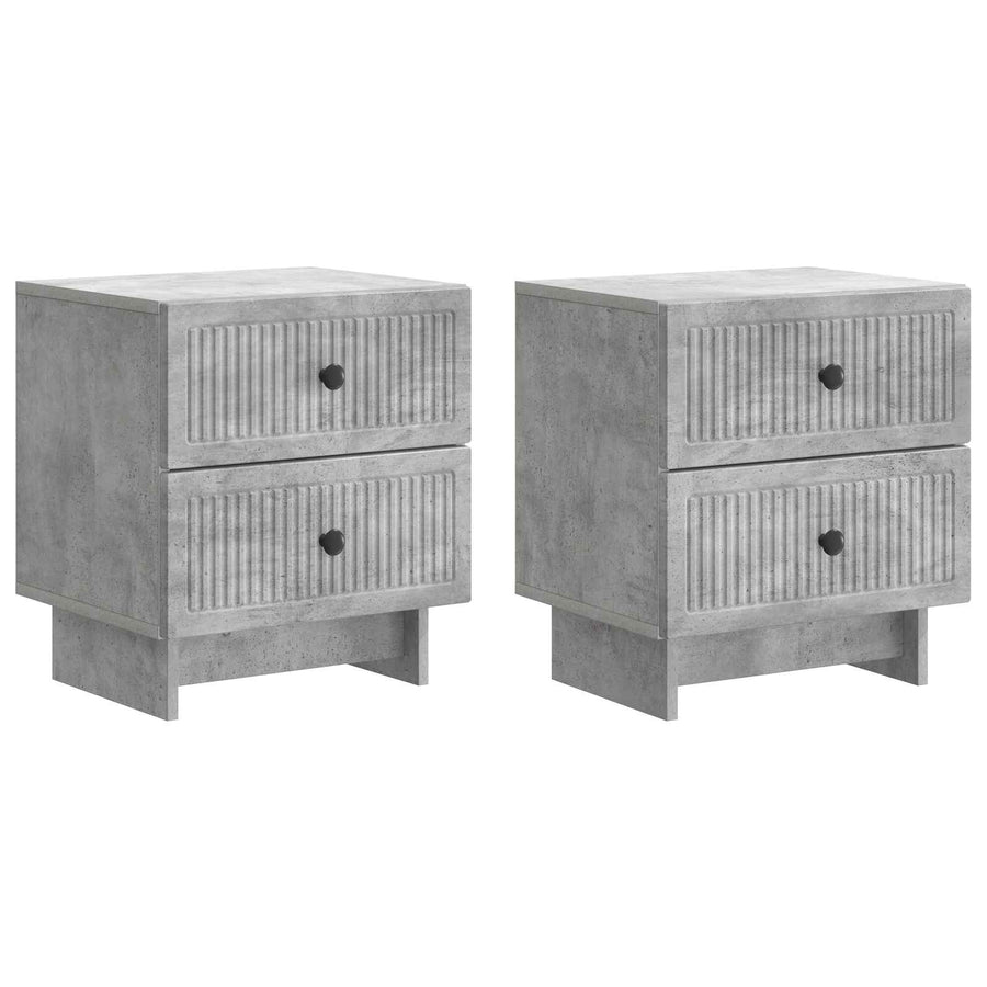 Nachtkastje 2 pcs Betongrijs 43 x 34,5 x 47,5 cm Bewerkt hout