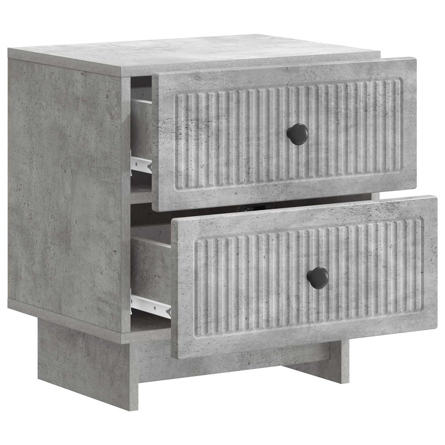 Nachtkastje 2 pcs Betongrijs 43 x 34,5 x 47,5 cm Bewerkt hout