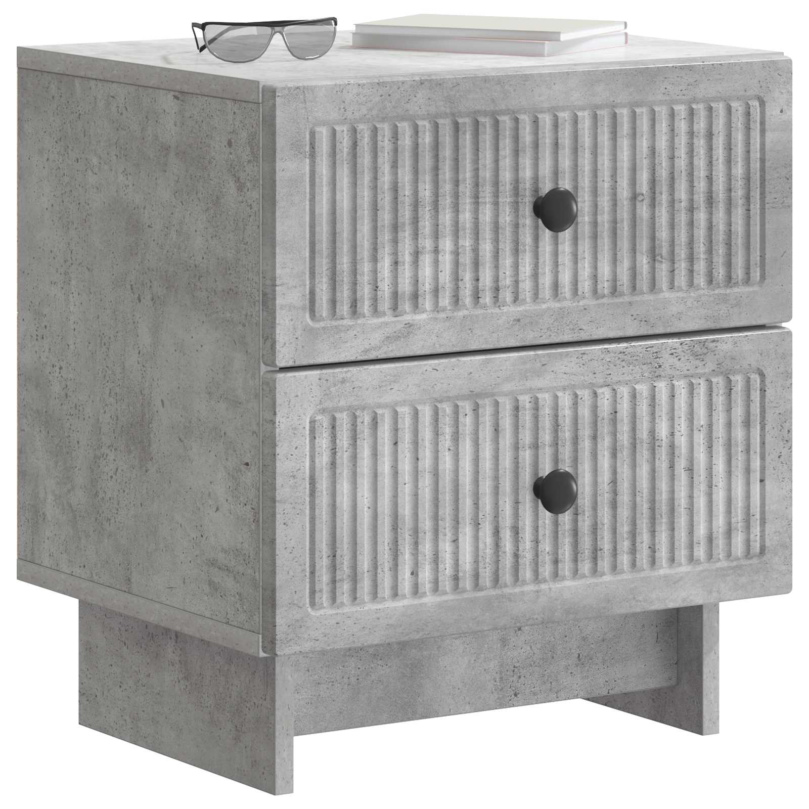 Nachtkastje 2 pcs Betongrijs 43 x 34,5 x 47,5 cm Bewerkt hout
