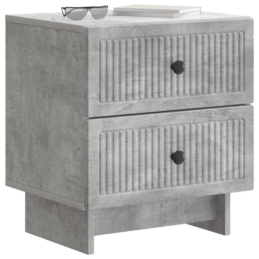 Nachtkastje 2 pcs Betongrijs 43 x 34,5 x 47,5 cm Bewerkt hout