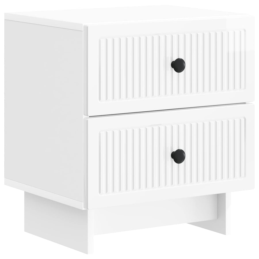 Nachtkastje Hoogglans Wit 43 x 34,5 x 47,5 cm Bewerkt hout