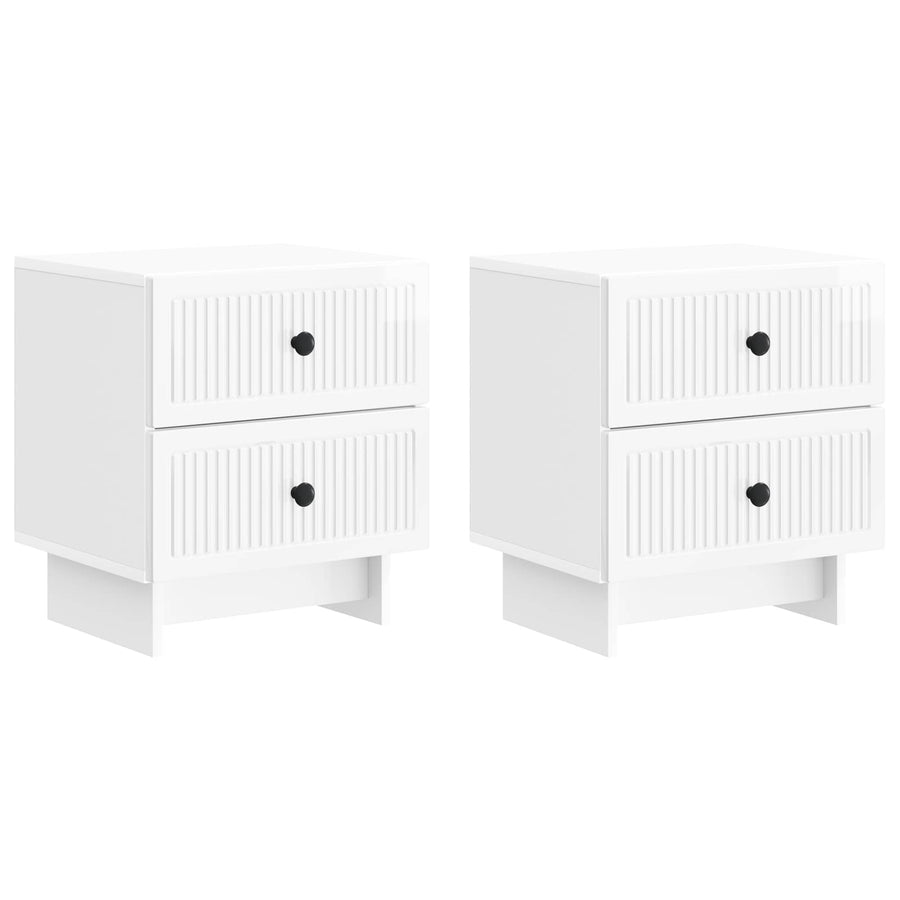 Nachtkastje met lade 2 pcs Hoogglans Wit 43 x 34,5 x 47,5 cm