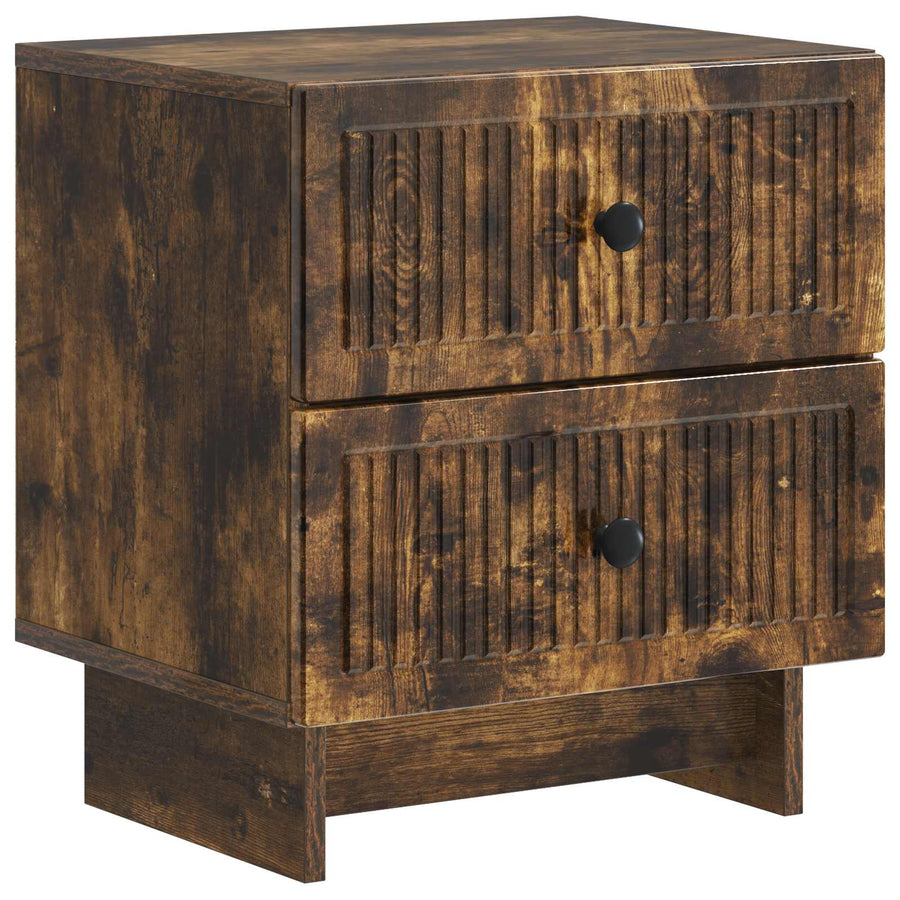 Nachtkastje Gerookt eiken 43 x 34,5 x 47,5 cm Bewerkt hout