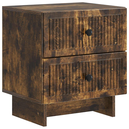 Nachtkastje met lade 2 pcs Gerookt eiken 43 x 34,5 x 47,5 cm