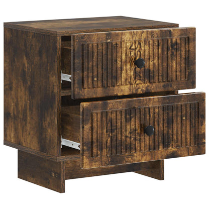 Nachtkastje met lade 2 pcs Gerookt eiken 43 x 34,5 x 47,5 cm
