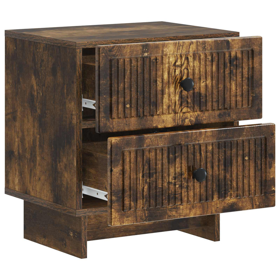 Nachtkastje met lade 2 pcs Gerookt eiken 43 x 34,5 x 47,5 cm