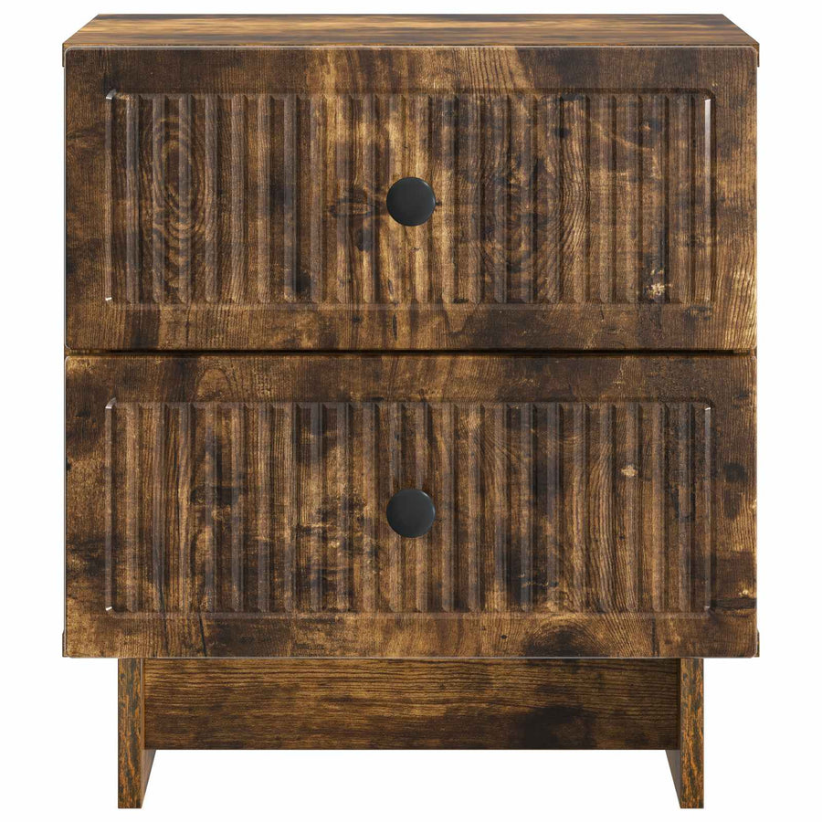Nachtkastje met lade 2 pcs Gerookt eiken 43 x 34,5 x 47,5 cm