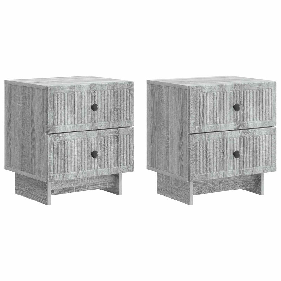 Nachtkastje 2 pcs Grijs sonoma 43 x 34,5 x 47,5 cm Bewerkt hout