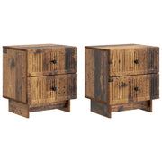 Nachtkastje 2 stuks oud hout 43x34,5x47,5 cm