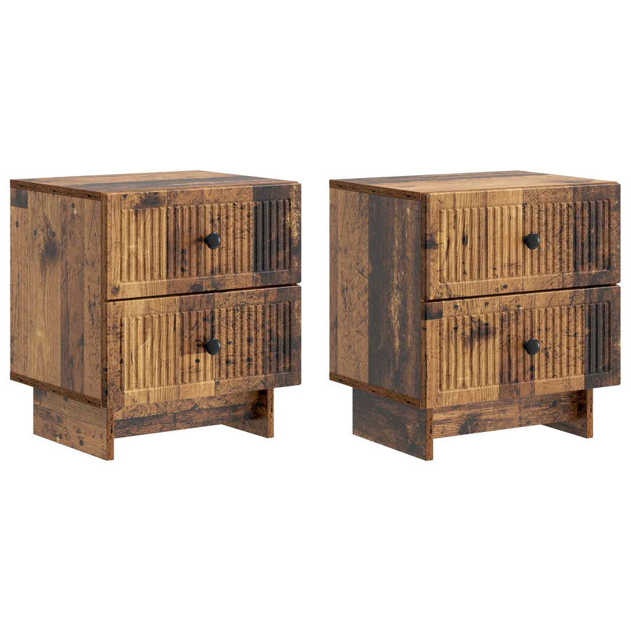 Nachtkastje 2 pcs Oud hout 43 x 34,5 x 47,5 cm Bewerkt hout