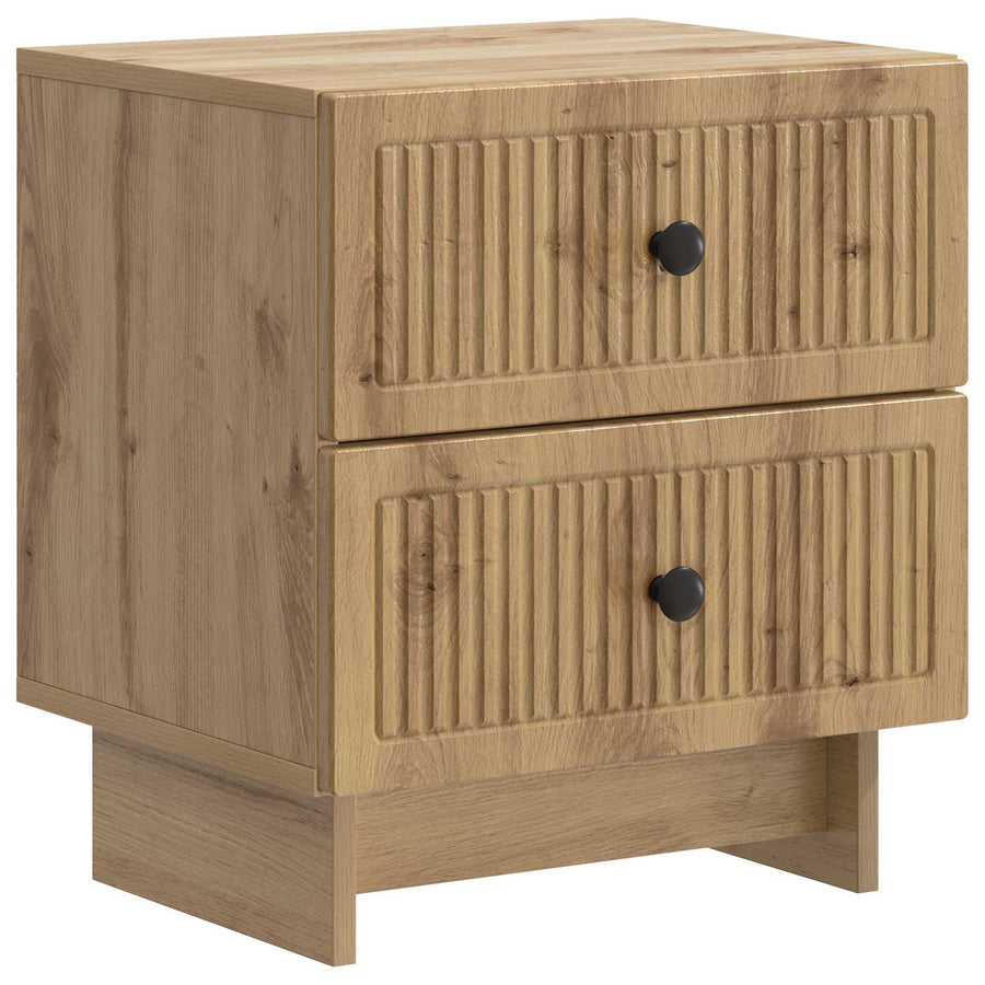 Nachtkastje Artisanaal eiken 43 x 34,5 x 47,5 cm Bewerkt hout
