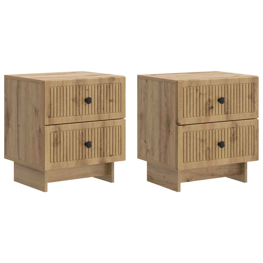 Nachtkastje met lade 2 pcs Artisanaal eiken 43 x 34,5 x 47,5 cm