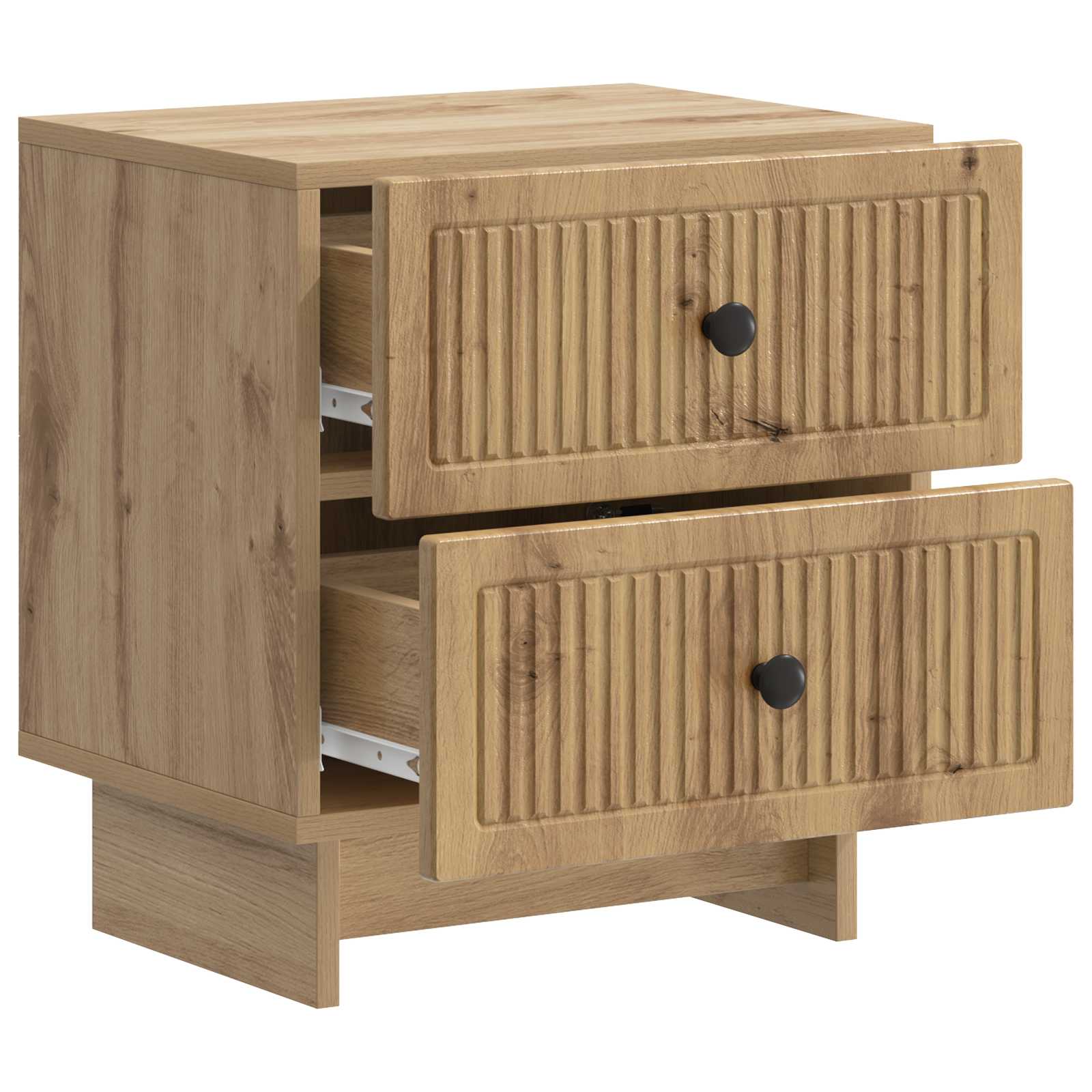Nachtkastje met lade 2 pcs Artisanaal eiken 43 x 34,5 x 47,5 cm