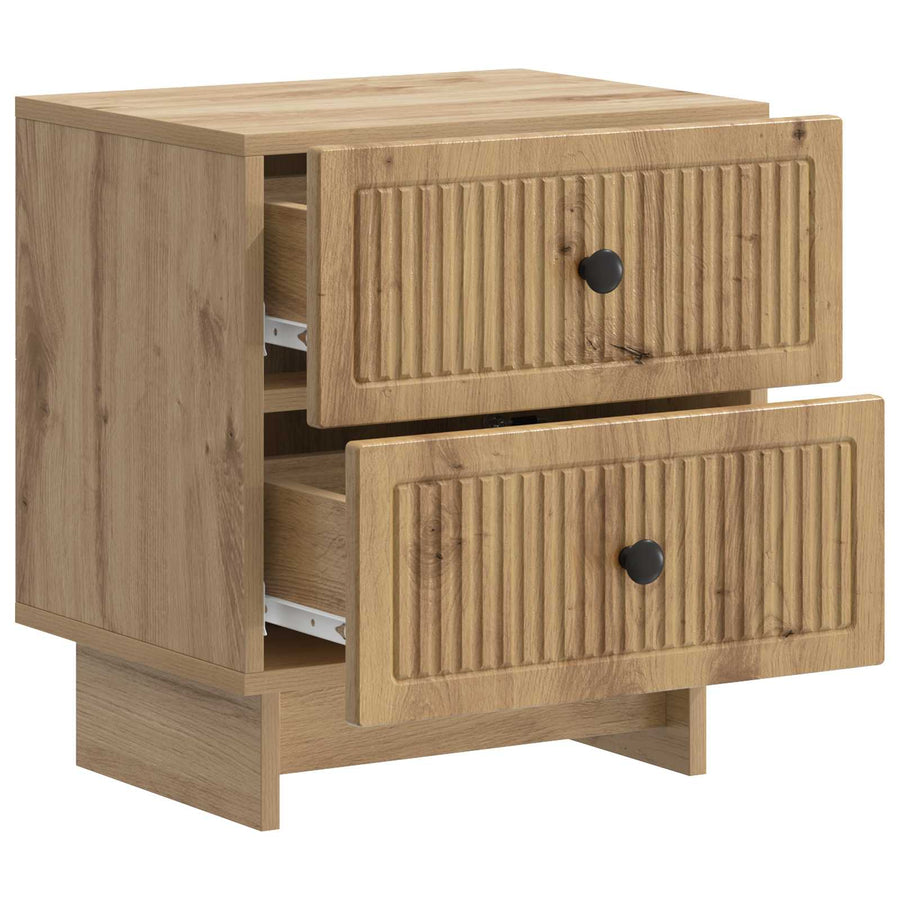 Nachtkastje met lade 2 pcs Artisanaal eiken 43 x 34,5 x 47,5 cm
