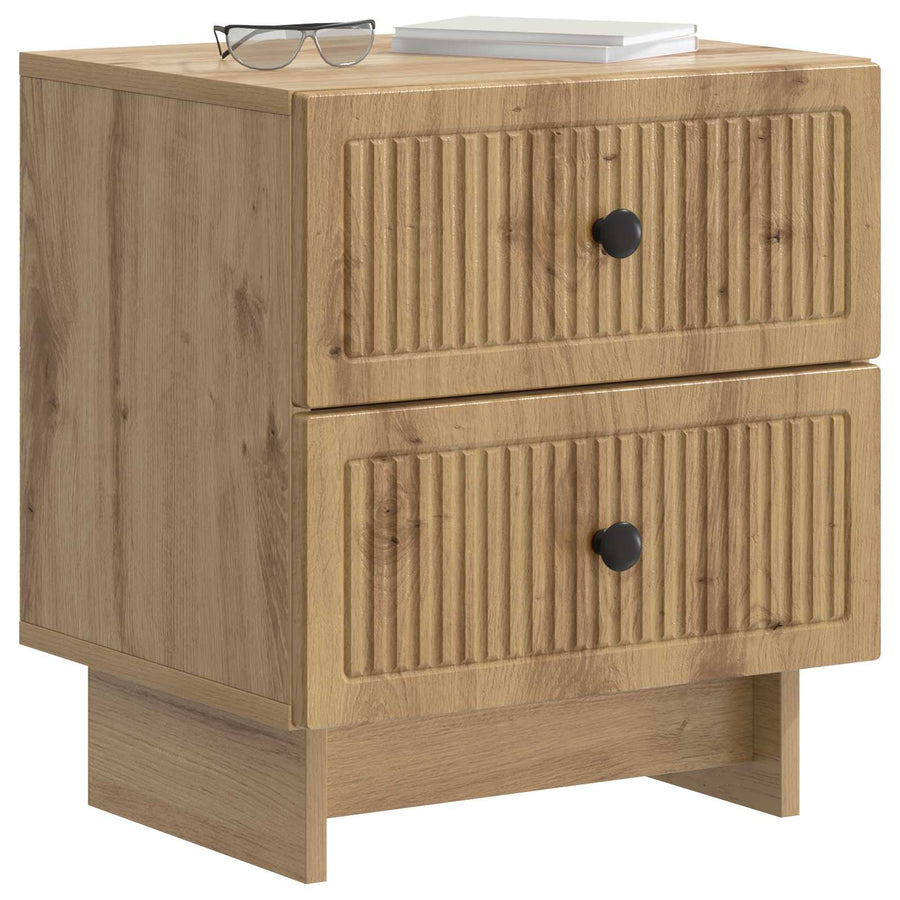 Nachtkastje met lade 2 pcs Artisanaal eiken 43 x 34,5 x 47,5 cm