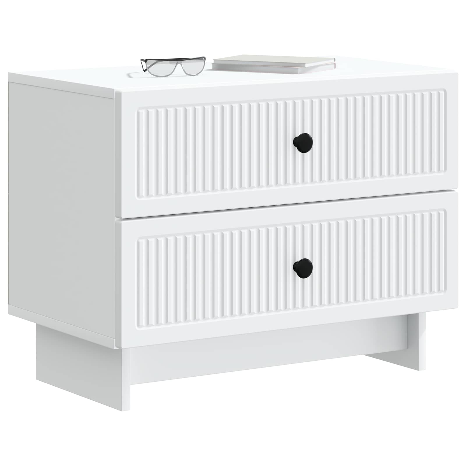 Nachtkastje met lade Wit 62 x 34,5 x 47,5 cm Bewerkt hout