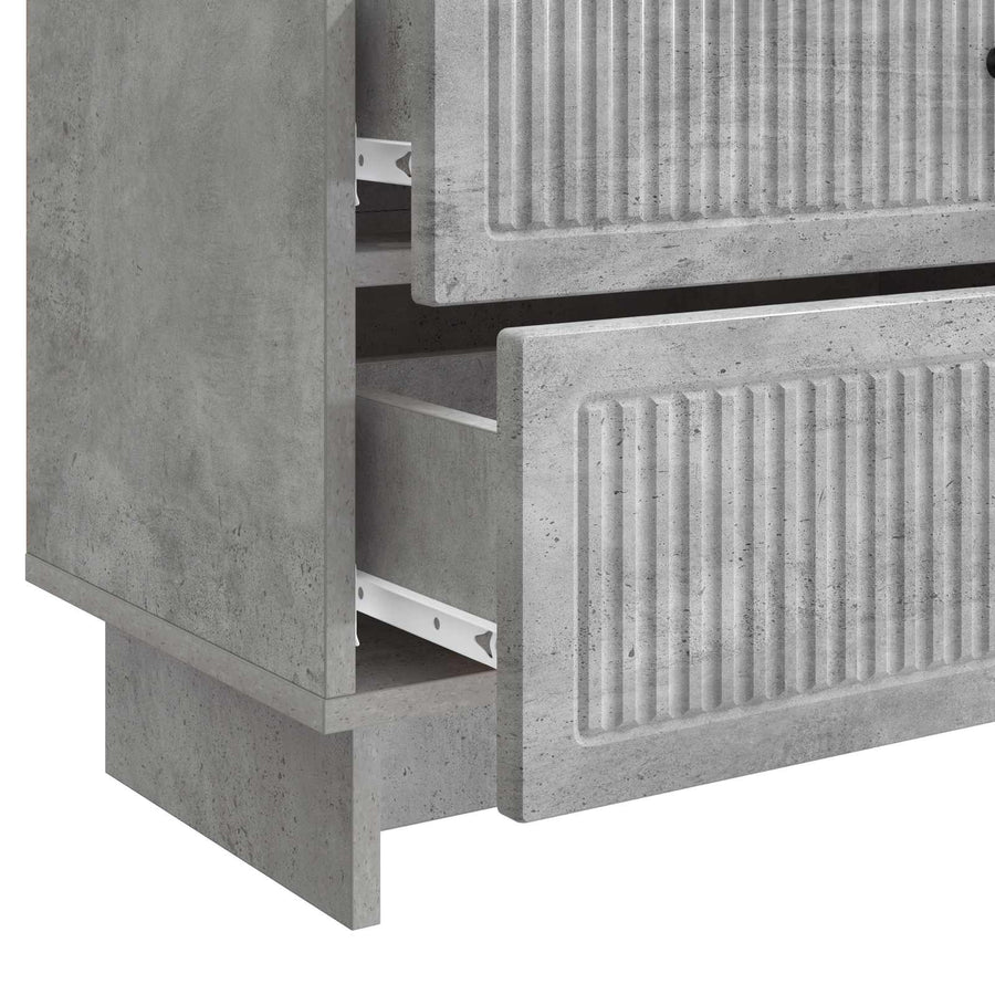 Nachtkastje Betongrijs 62 x 34,5 x 47,5 cm Bewerkt hout
